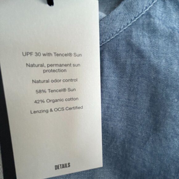 Nau Womens Short Sleeve Button-Up Twisted Shirt Dress Space Gray 6 UPF 30 New - Picture 5 of 11